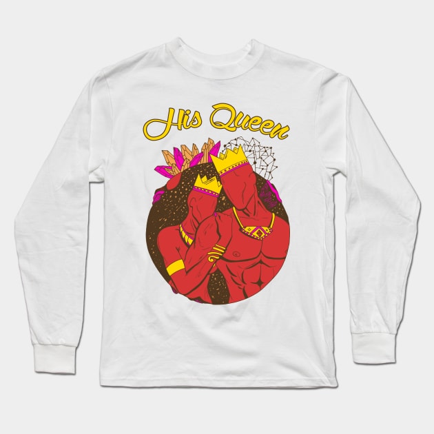 King and Queen Of The Stars - Red His Queen Long Sleeve T-Shirt by kenallouis